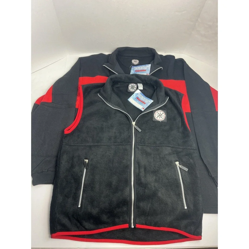 NEW MARLBORO UNLIMITED Men's Fleece Vest (L) & Jacket (XL) Red Black Compass